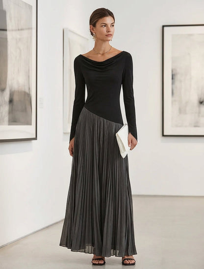 Maxikleid mit Falten und Langarm - Ansicht 3