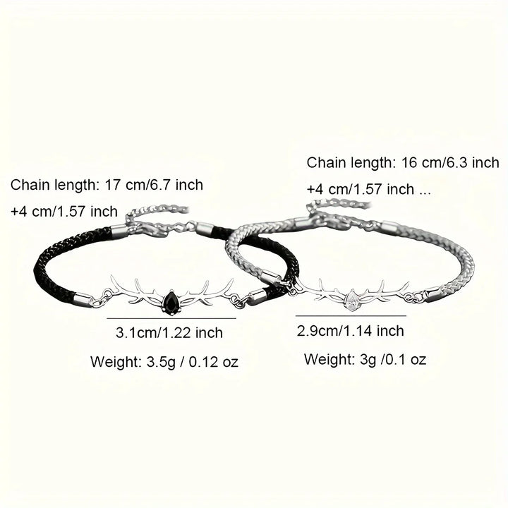 Geweih Herz Armband mit Zirkonia