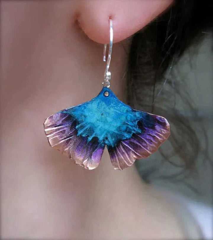 Blaue Schmetterling Boho Ohrringe in Sterling Silber