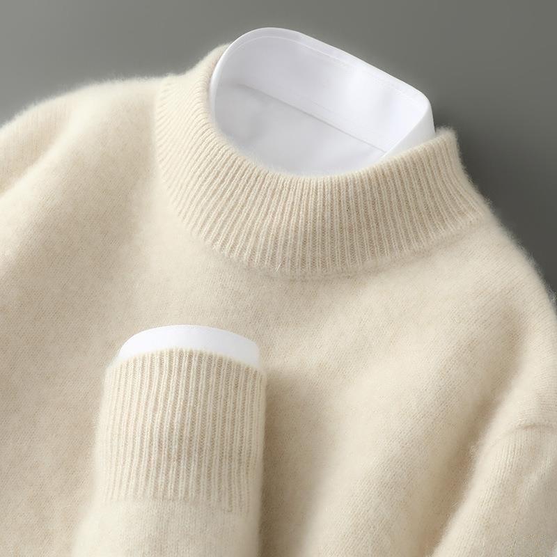 Strickpullover aus Kaschmirmix in Creme