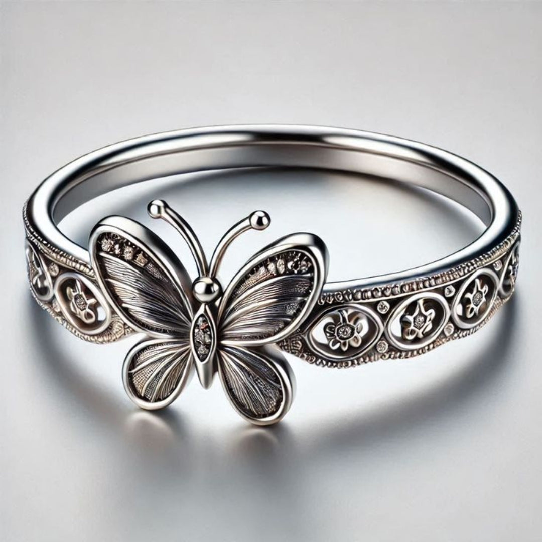 Exotischer Silber Schmetterling Ring