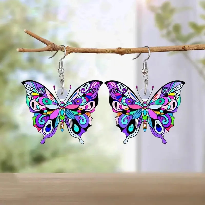 Bunte Schmetterling Ohrringe für Frauen