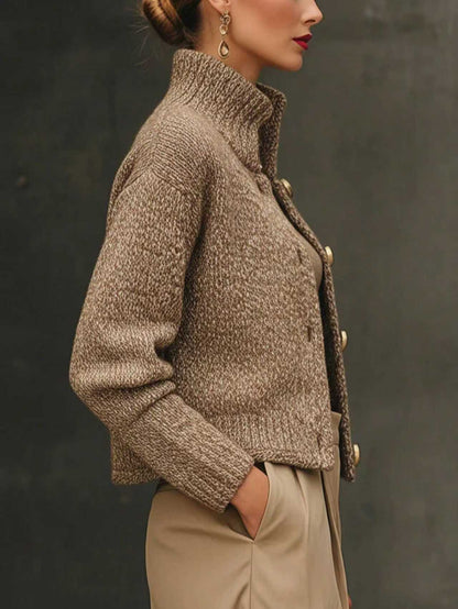 Jacke aus Wollmix in Gold-Beige - Ansicht 3
