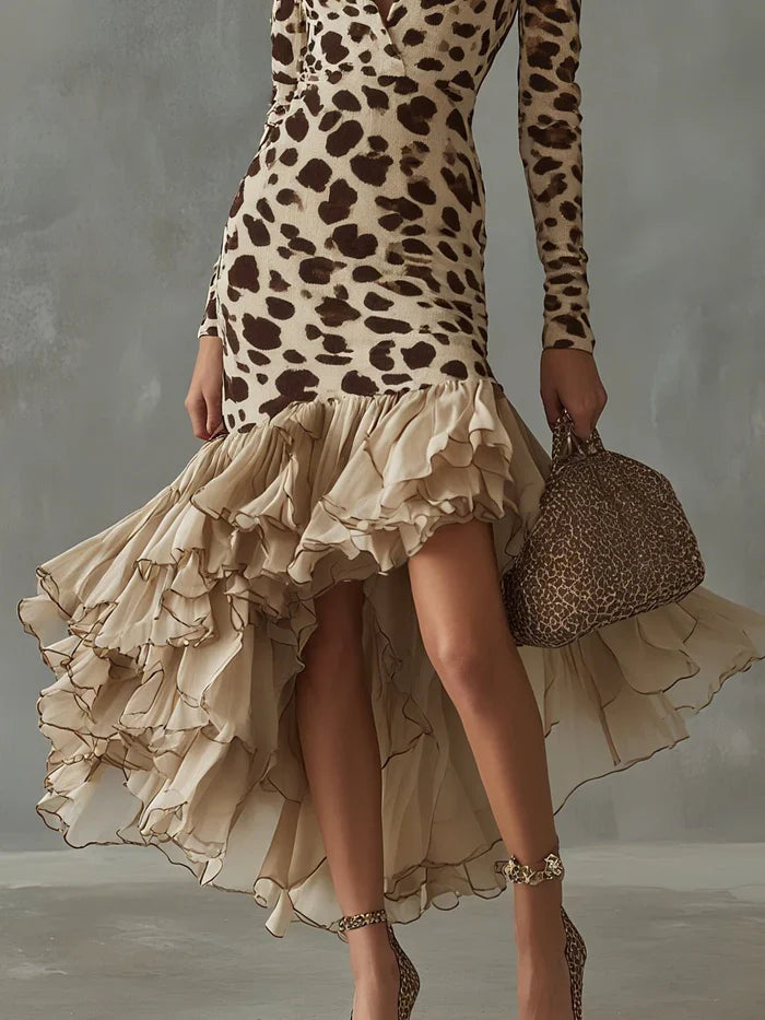 Midikleid mit Leopardenmuster - Ansicht 3