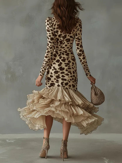 Midikleid mit Leopardenmuster - Ansicht 2