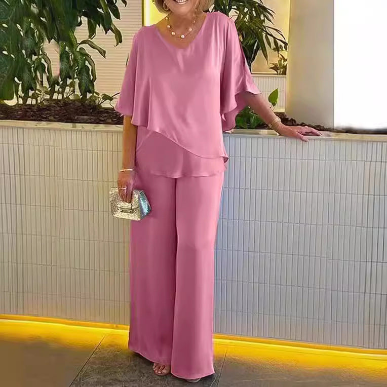 Zweiteiler aus Polyester mit asymmetrischem Schnitt - Ansicht 3