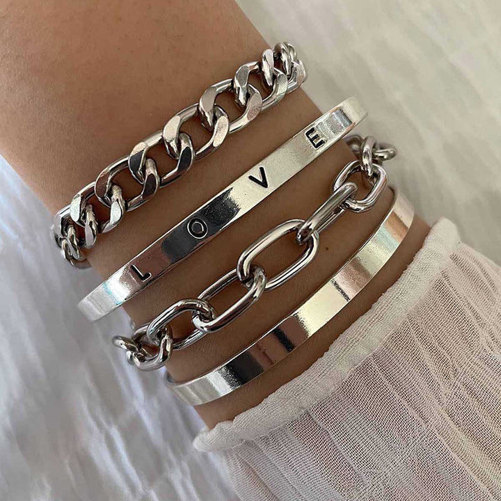 Elan Mercer Armband-Set | Weißgold