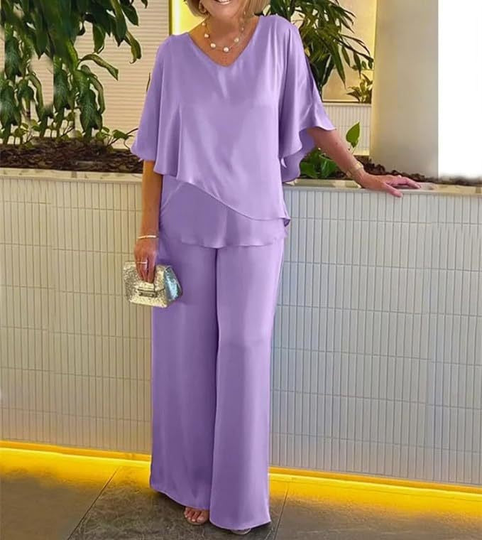 Zweiteiler aus Polyester mit asymmetrischem Schnitt - Ansicht 4