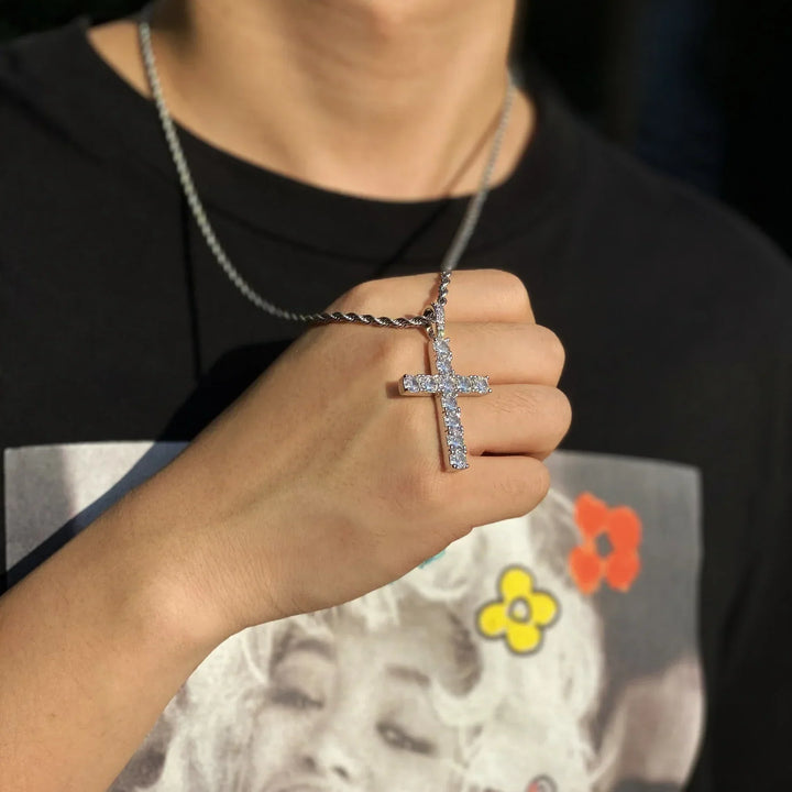 Kreuz Halskette | Weißgold