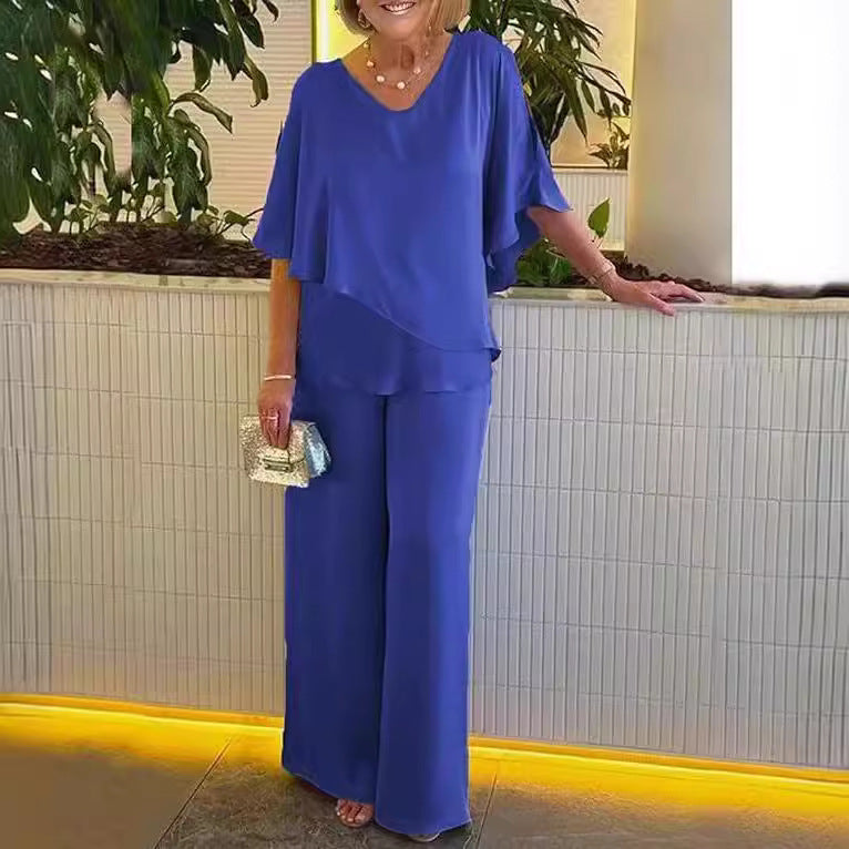 Zweiteiler aus Polyester mit asymmetrischem Schnitt - Ansicht 2