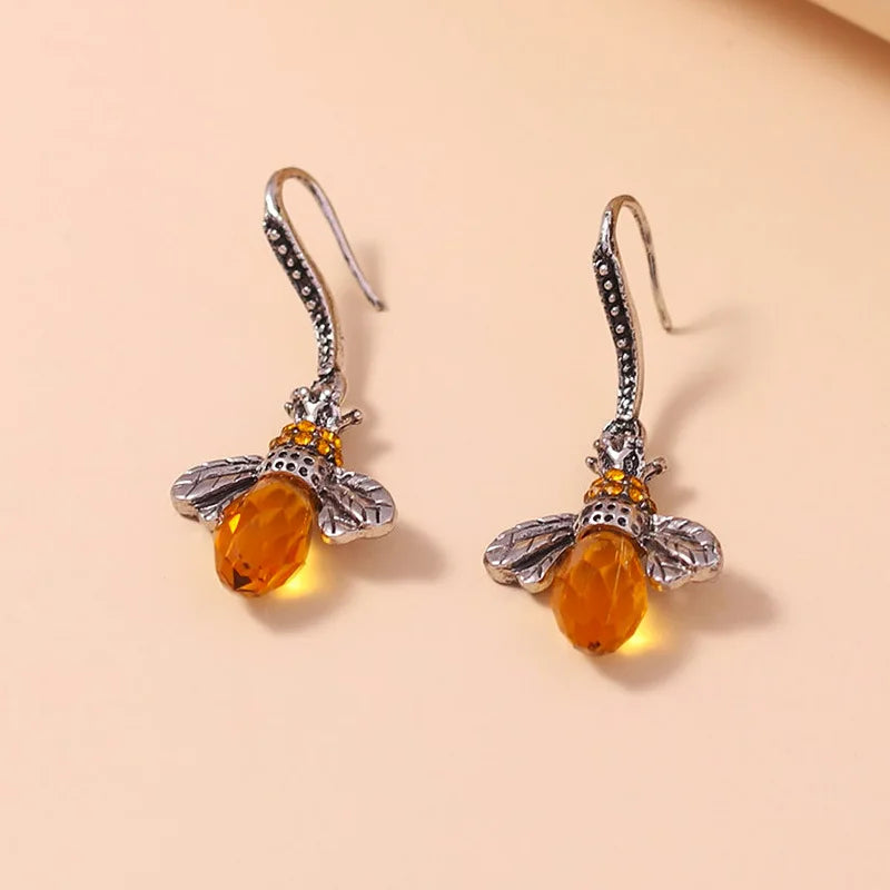 Vintage Biene Halskette & Ohrringe Set