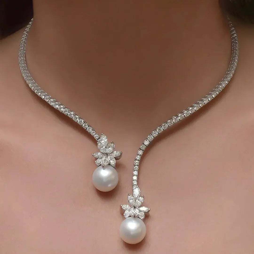 Collier élégant avec perles en argent sterling