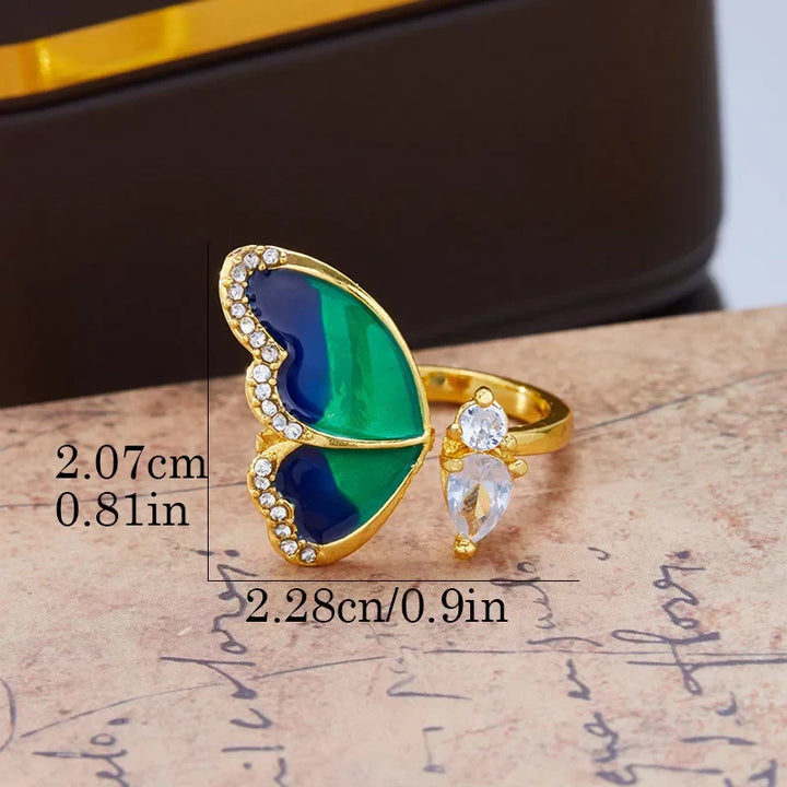 Blaue Schmetterling Träume Ring