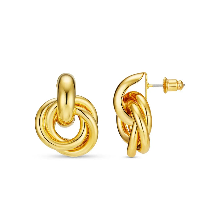 Statement Interlocking Ohrringe | Weißgold