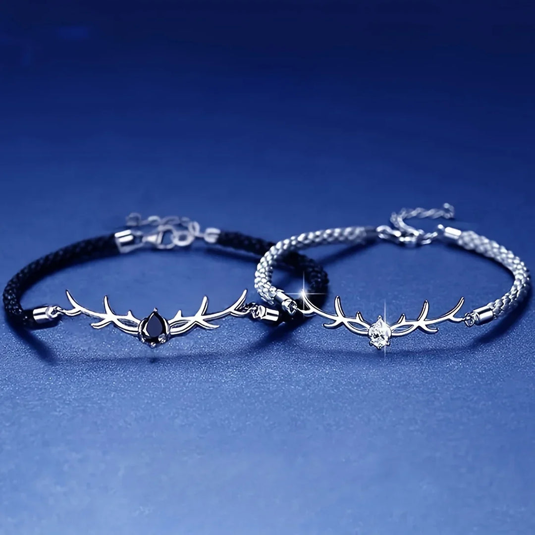Geweih Herz Armband mit Zirkonia