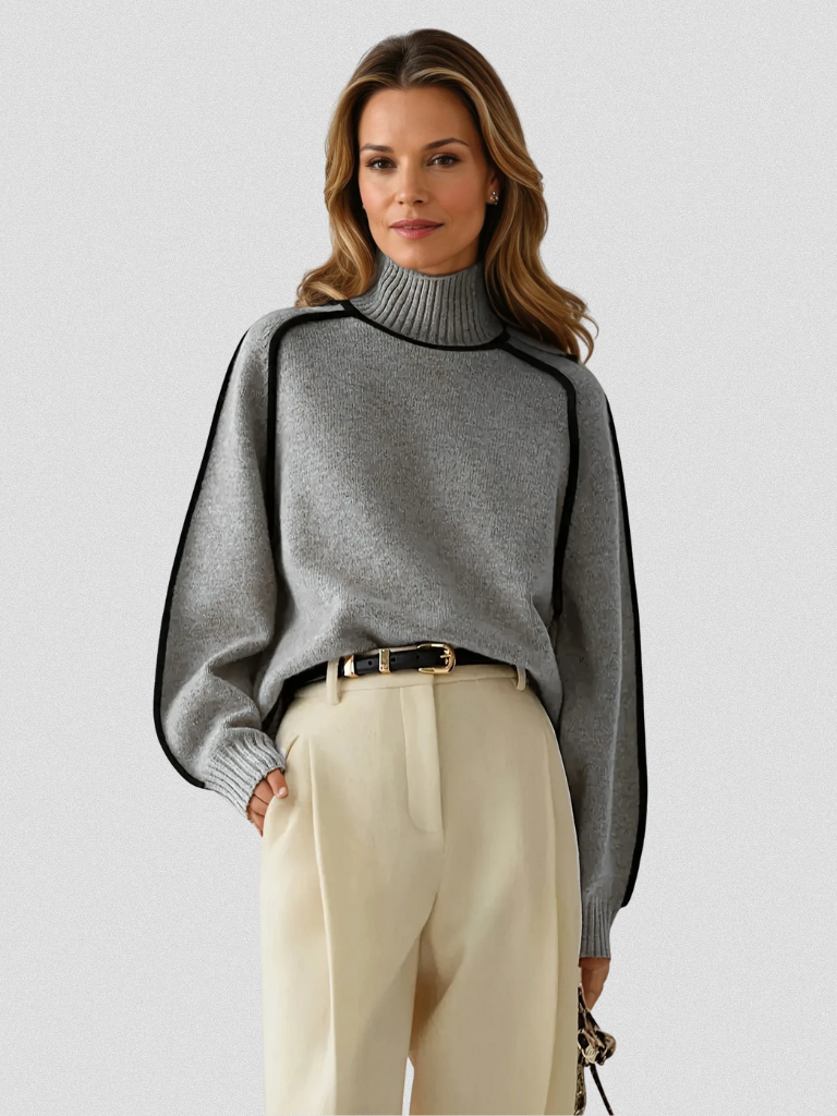 Strickpullover in Hellgrau