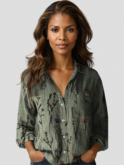 Bluse mit Langarm in langer Form