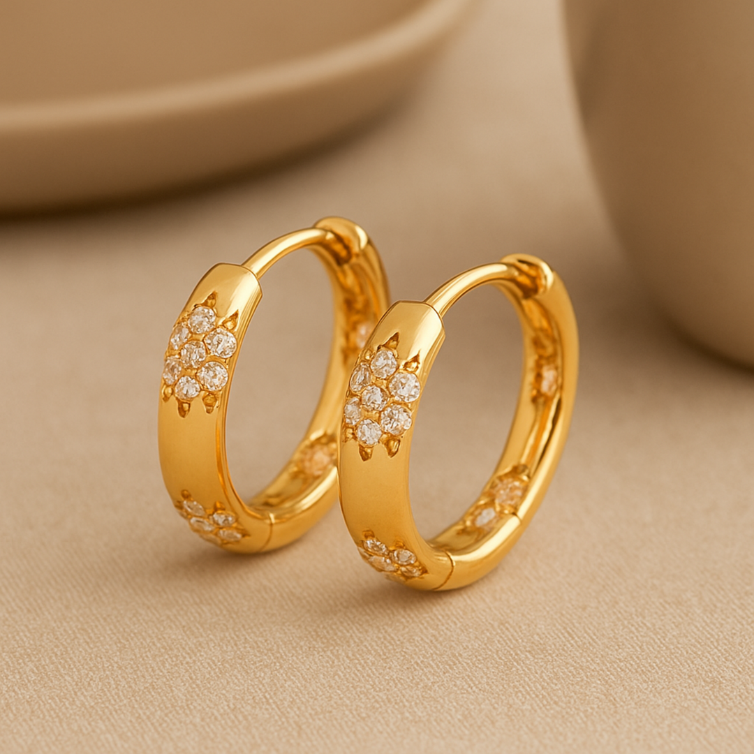 Goldene Blumen Creolen