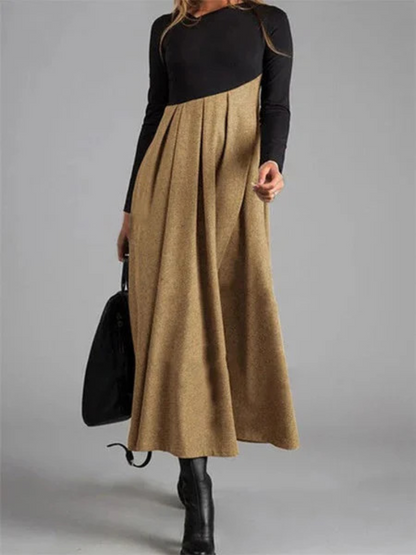 Maxikleid in Grau und Caramel - Ansicht 5