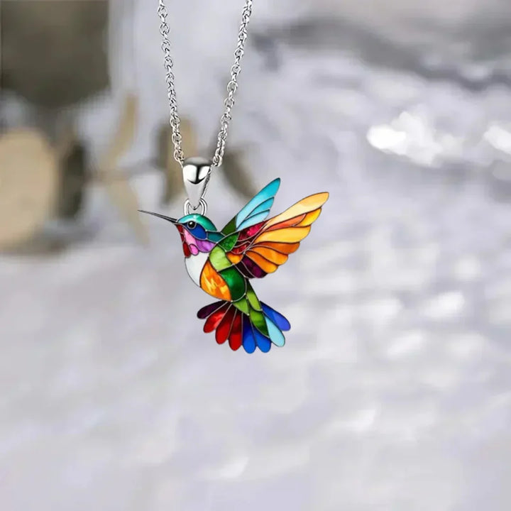 Schöner Kolibri Halskette mit Ohrringen Geschenk