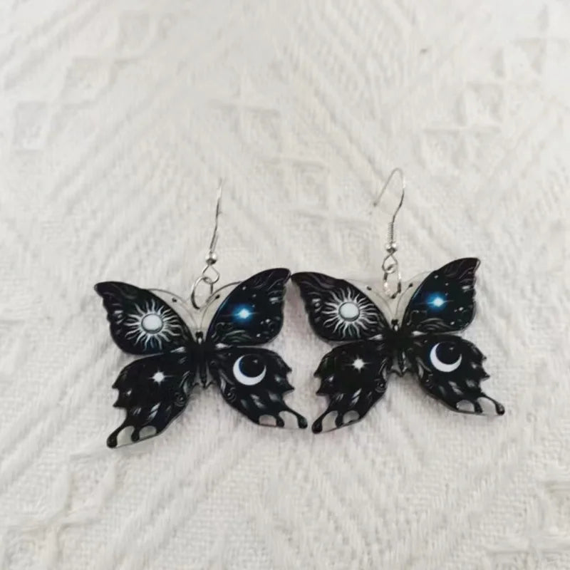 Sonne Mond Schmetterling Ohrringe