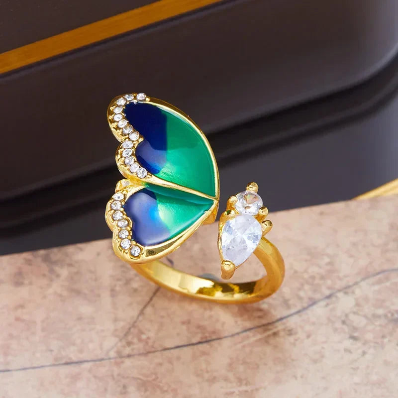 Blaue Schmetterling Träume Ring