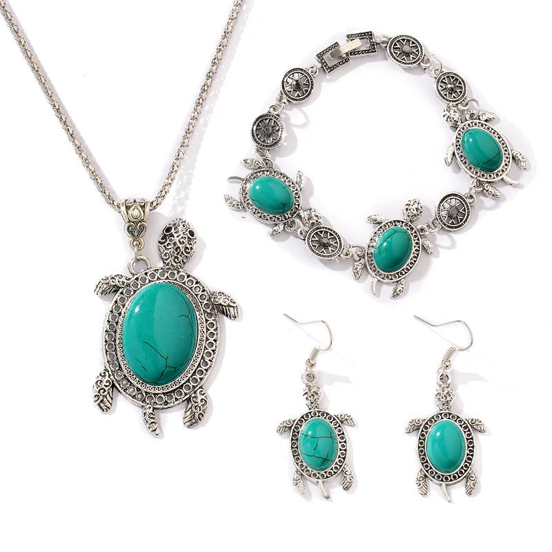 Türkis Schildkröte Schmuckset