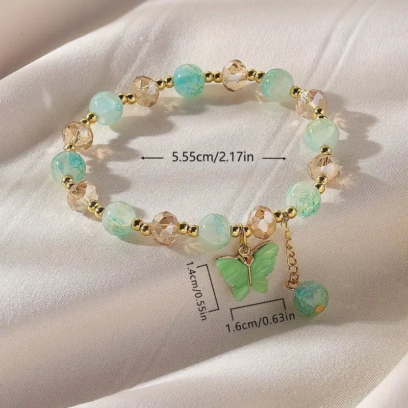 Schönes Schmetterling Perlen dehnbares Armband