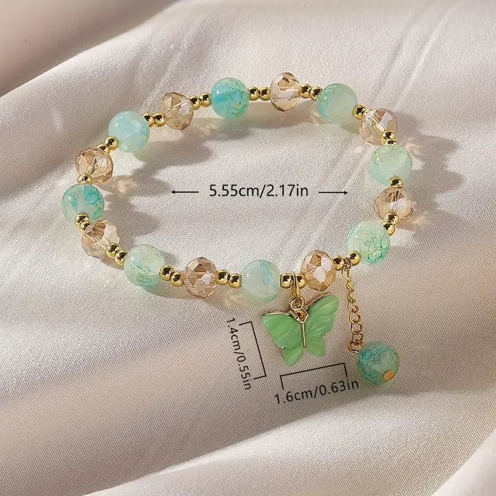 Schönes Schmetterling Perlen dehnbares Armband