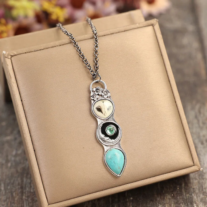 Türkis Eule Weisheit Bar Halskette