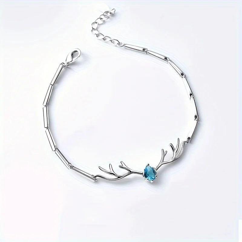 Geweih Herz Armband mit Zirkonia