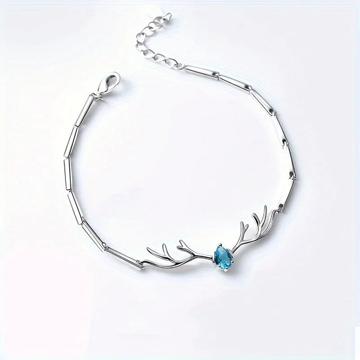 Geweih Herz Armband mit Zirkonia