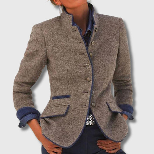 Blazer aus Wollmix in Braun