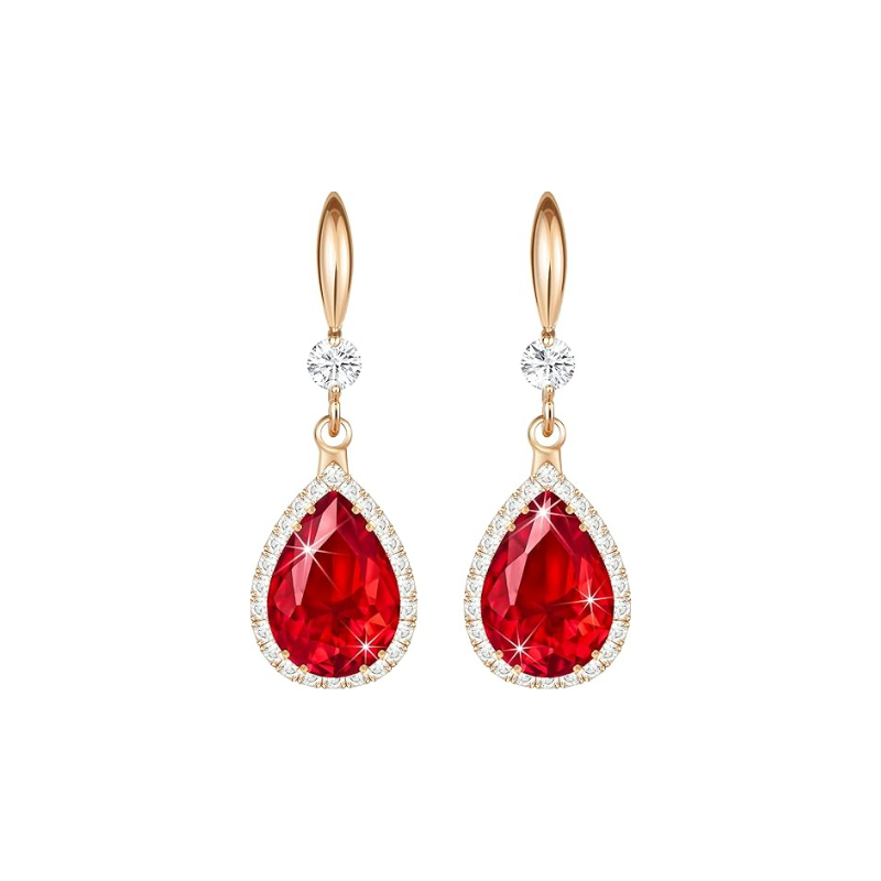 Ruby Teardrop Ohrringe | Roségold
