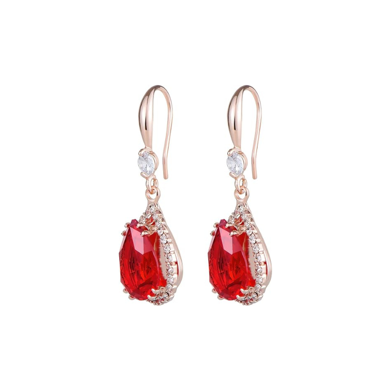 Ruby Teardrop Ohrringe | Roségold