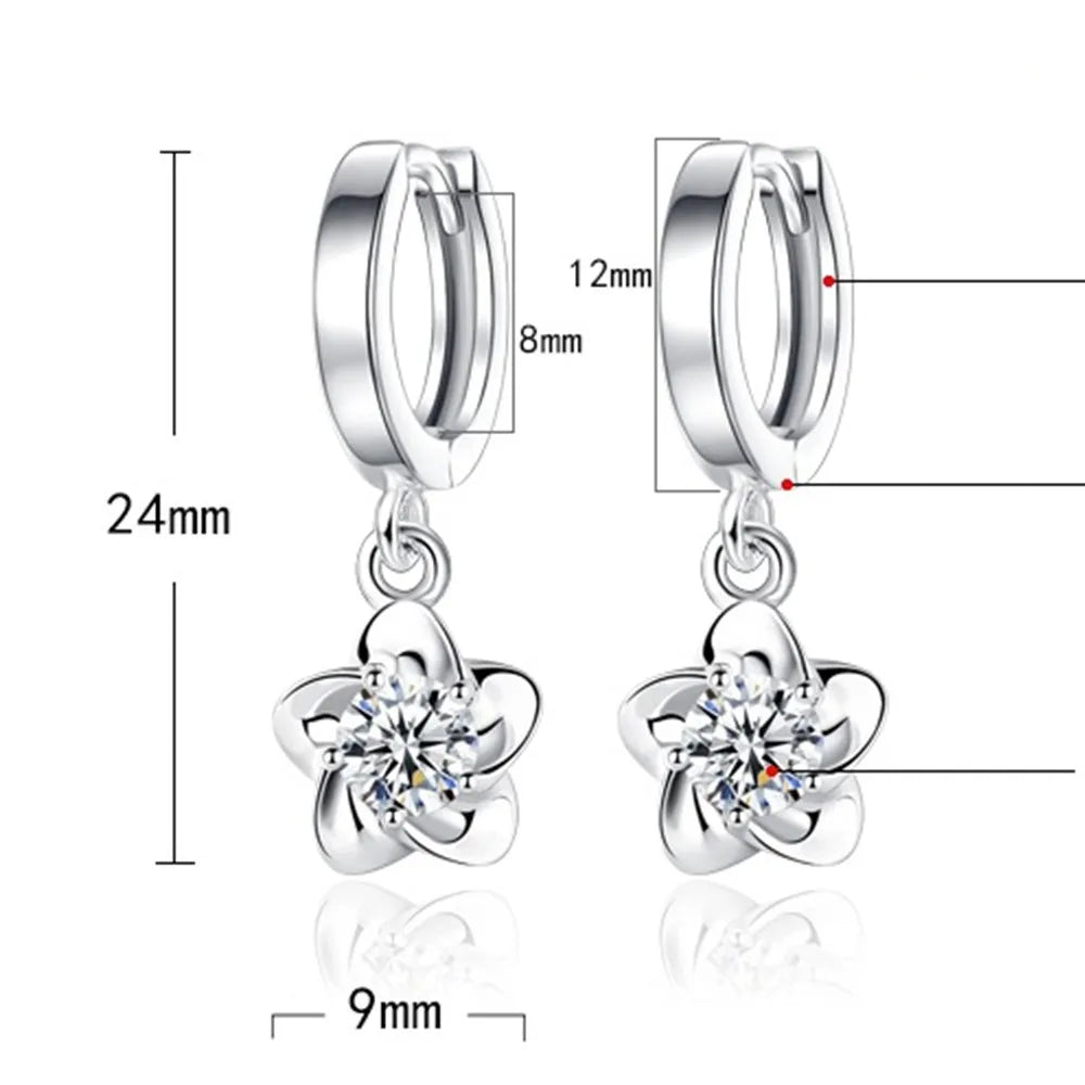 Sterlingsilber Ohrringe mit Lila und Weißen Zirkonia