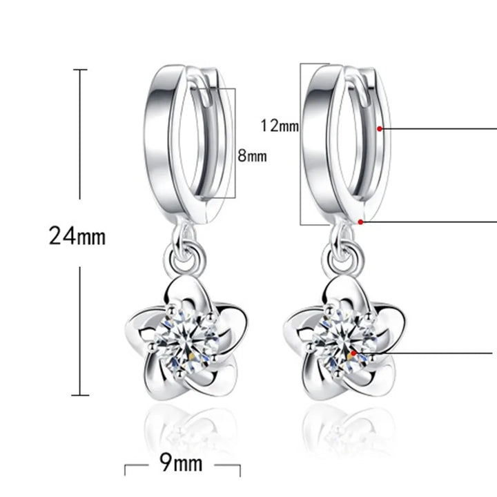 Sterlingsilber Ohrringe mit Lila und Weißen Zirkonia