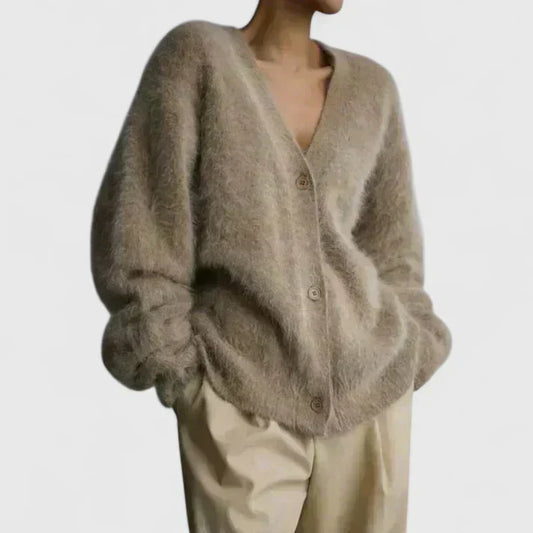 Strickjacke in Beige und Grau - Ansicht 2