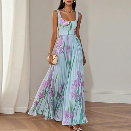 Maxikleid mit Blumenmuster in Blau - Ansicht 5