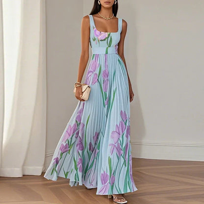 Maxikleid mit Blumenmuster in White/Blue - Ansicht 7