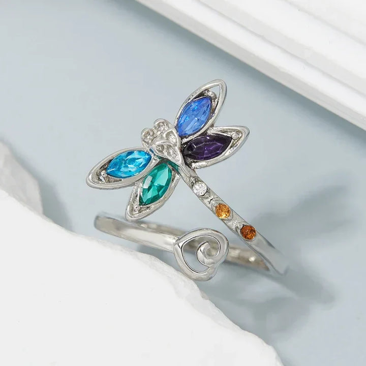 Vintage verstellbarer Libellen Ring