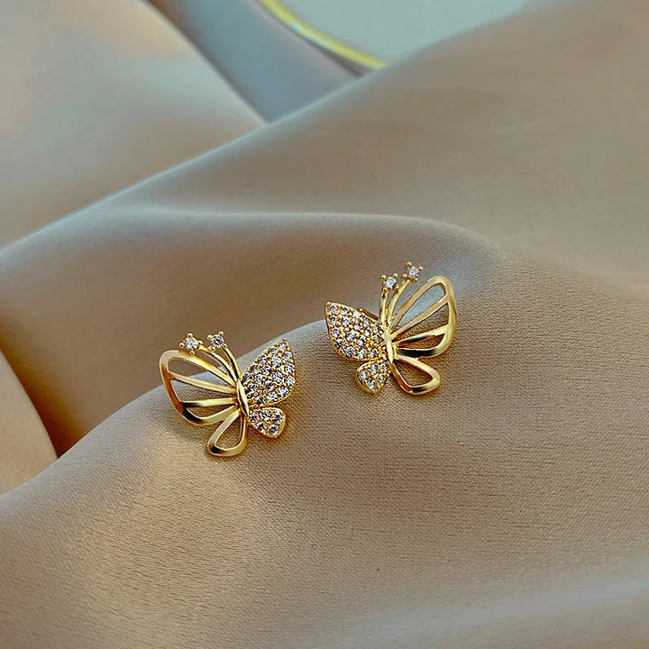 Elegante Zirkonia Schmetterling Ohrstecker