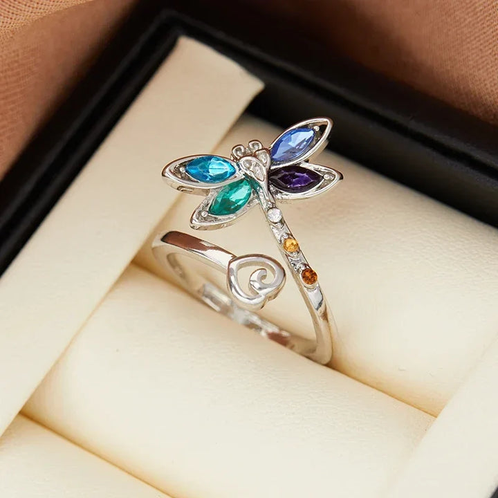 Vintage verstellbarer Libellen Ring