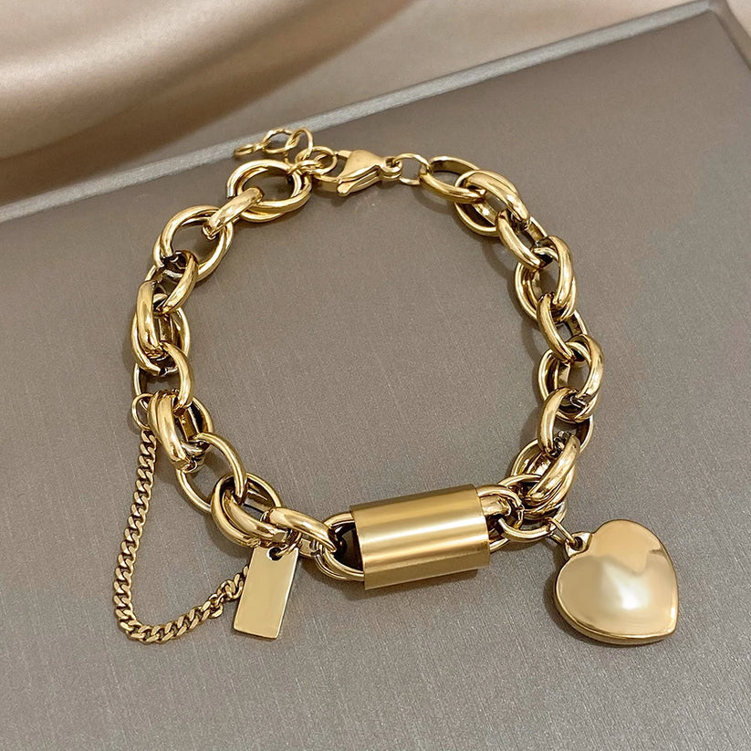 Heartened Chunky Armband | Weißgold