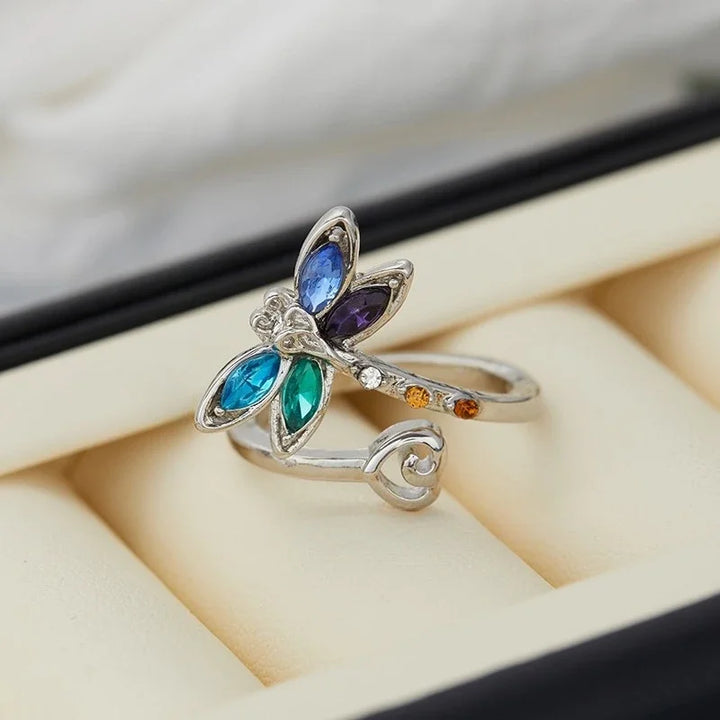 Vintage verstellbarer Libellen Ring