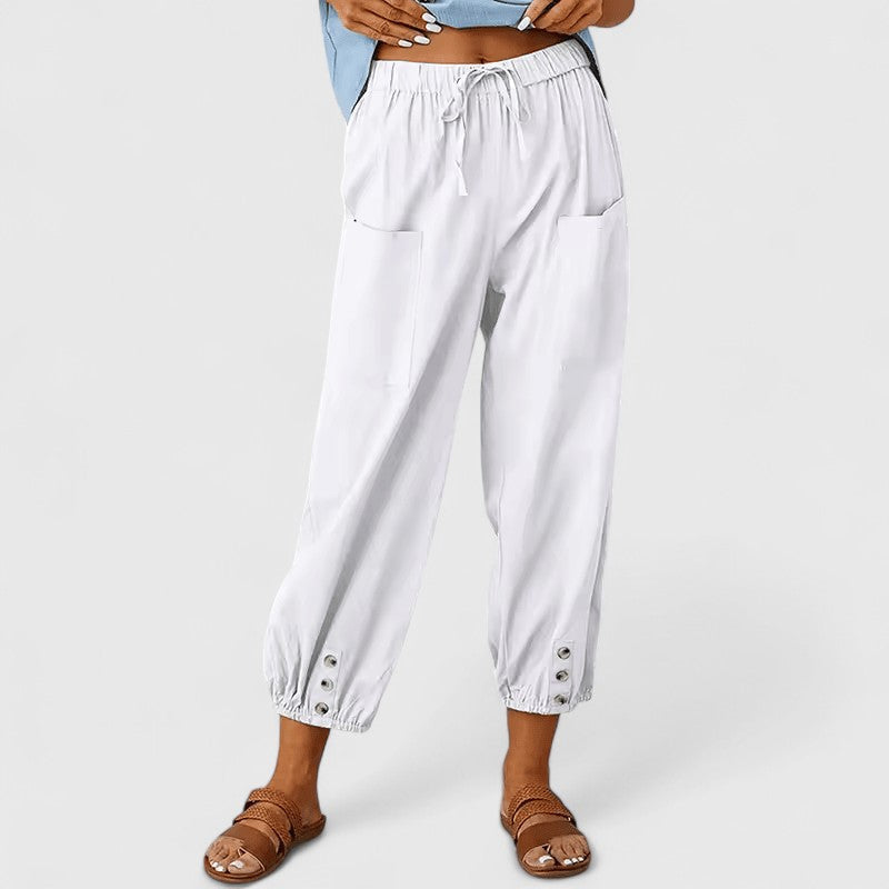 Stoffhose aus Baumwoll-Leinen-Mix - Ansicht 3