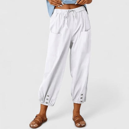 Stoffhose aus Baumwoll-Leinen-Mix - Ansicht 3