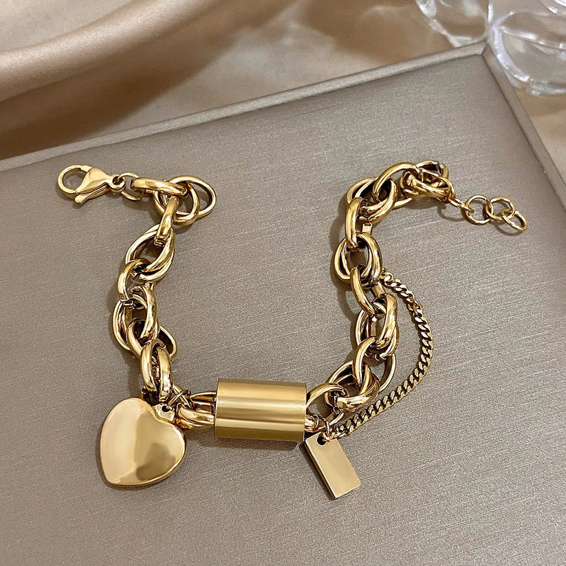 Heartened Chunky Armband | Weißgold