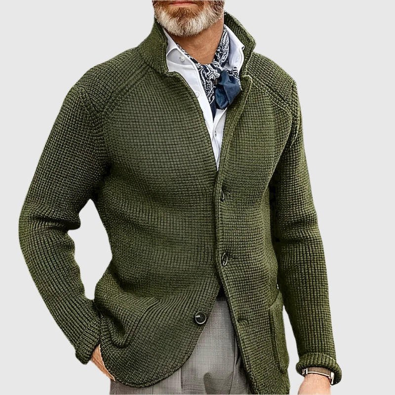 Strickjacke in Blau und Kaffeebraun - Ansicht 6