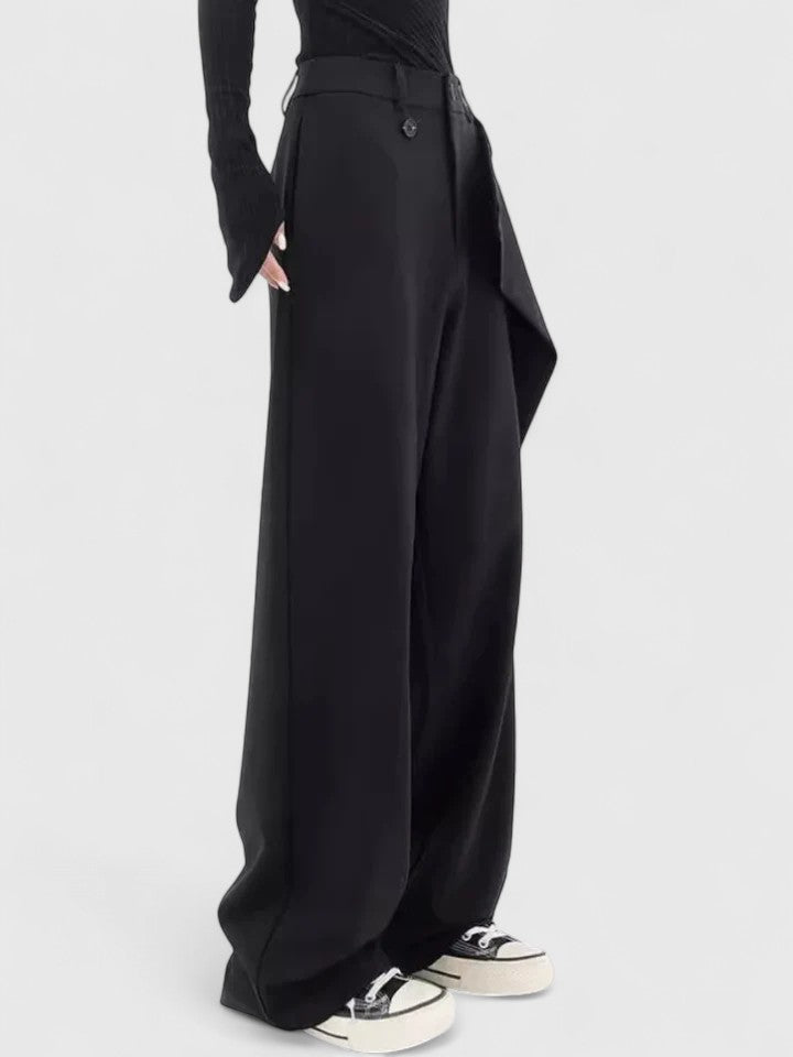 Stoffhose in Schwarz und Kaffeebraun